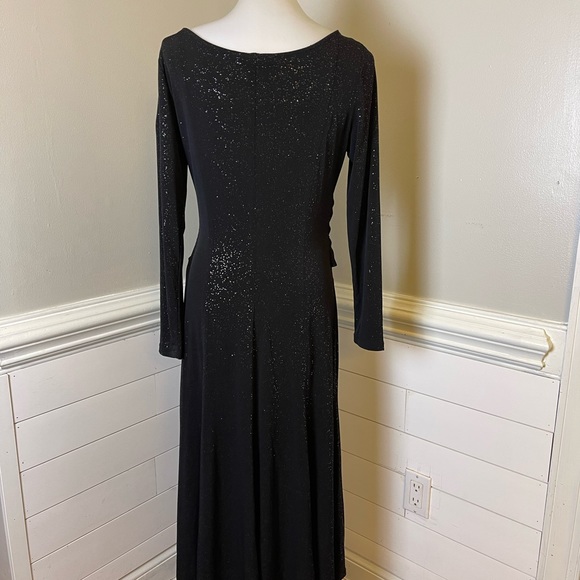 Perceptions New York Beautiful Black Silver Glittered Dress 10 FREE SHIP - Picture 3 of 5